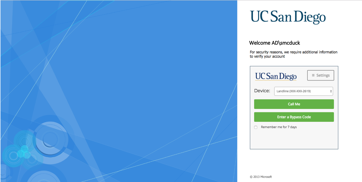 UC San Diego 2 step login