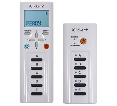 White iClicker2 and iClicker+ remotes