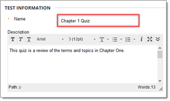 test name