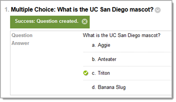 Question created