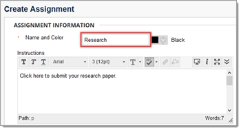 assignment name
