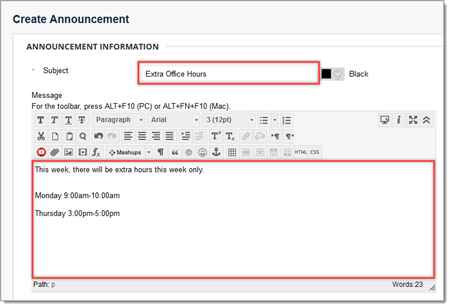 Announcement title