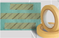 Autoclave tape with diagonal stripes probably contains lead