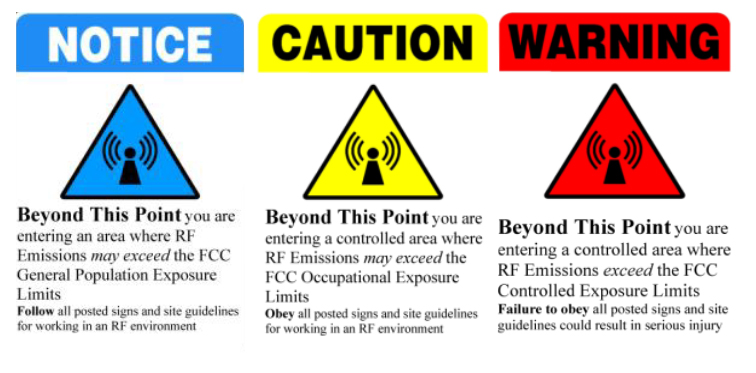 warning signs for rf radiation