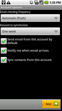 Problems sending emails on HTC Desire,.