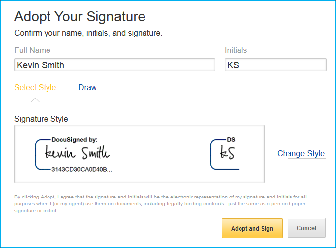Adopt your signature