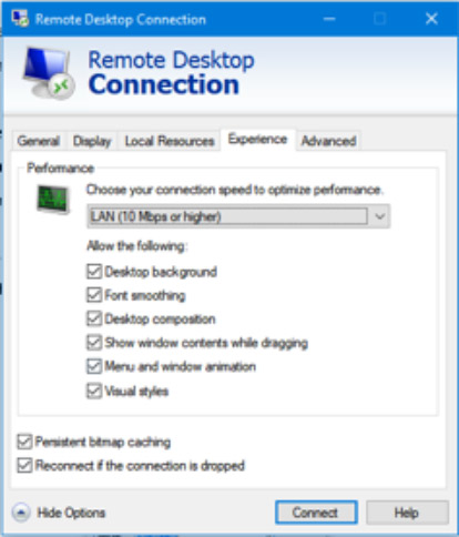 remote desktop connection page