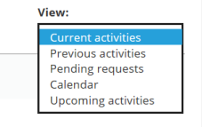 UC Learning Center Current Activities Screen Shot