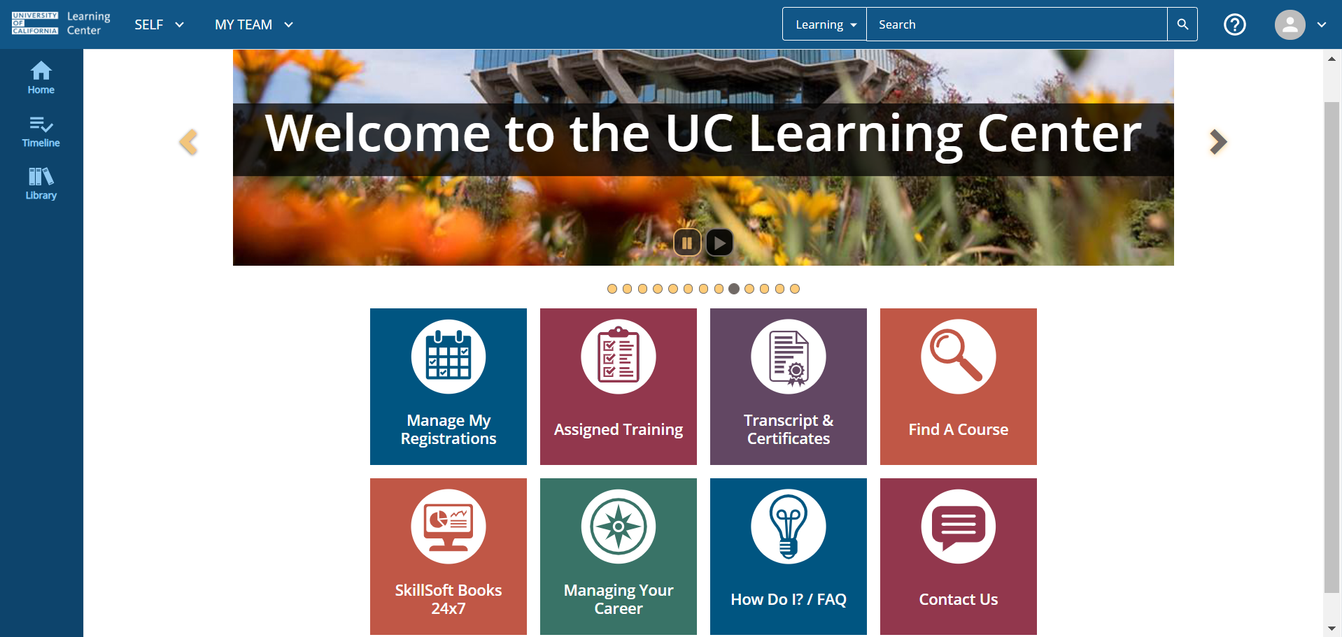 UC Learning Center Dashboard