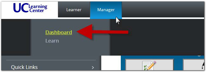 UC Learning Center Dashboard link