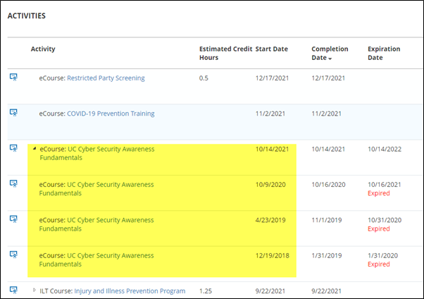 Expanded view of transcript