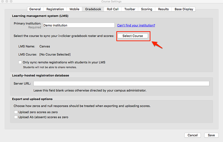 iClicker Course Settings