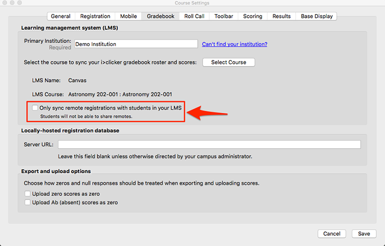 iClicker Course Settings