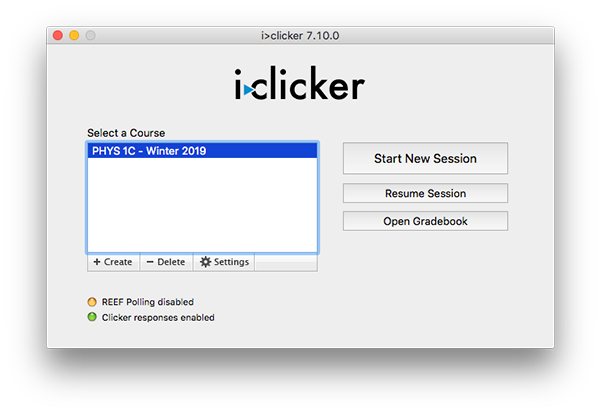 iClicker main window