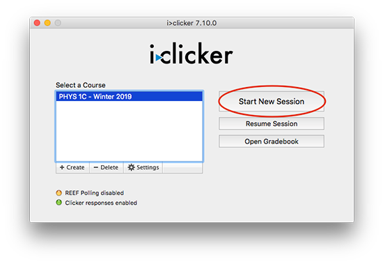 iClicker main window