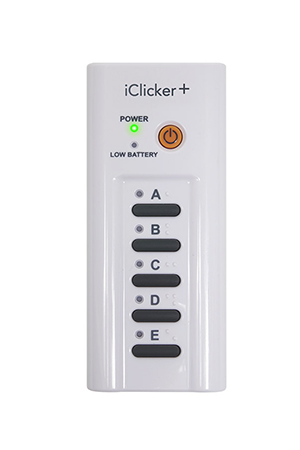 White iClicker+ Student Remote