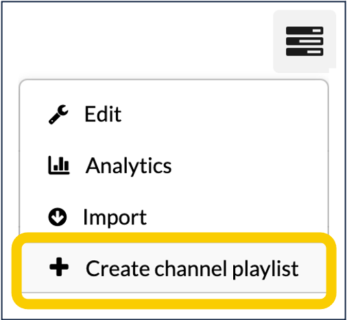 A screenshot of the channel actions menu.