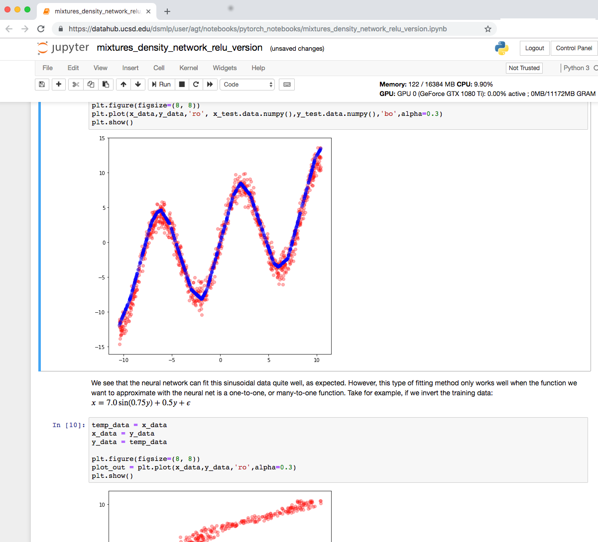 Screen shot of a Jupyter notebook illustrating embedded graphs (low resolution/detail)