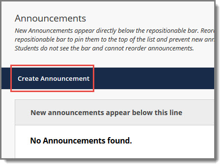Create Announcement