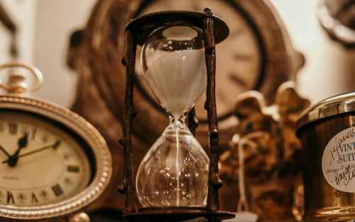 hour glass in sepia tone
