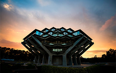 Sunset behind the Geisel Library