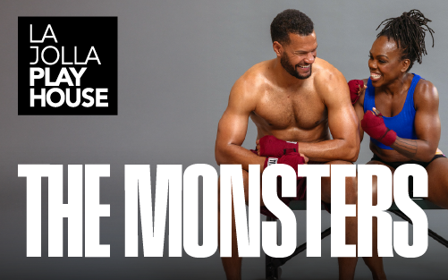 Man and woman on stage in La Jolla Playhouse event The Monsters