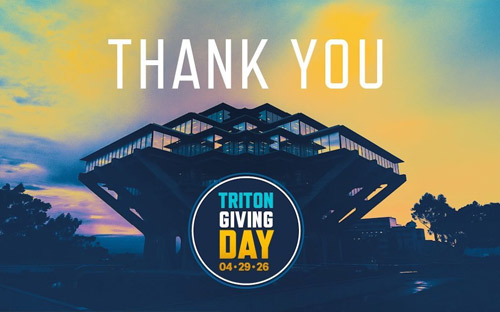 Geisel Library with words Thank You over the top.