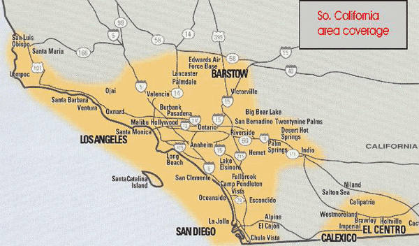 Southern California coverage map