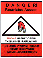 Basic magnet hazard warning sign