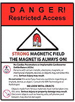 Complex magnet hazard warning sign