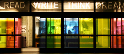 UCSD Library: Read - Write - Think - Dream (John Baldessari, Stuart Collection)