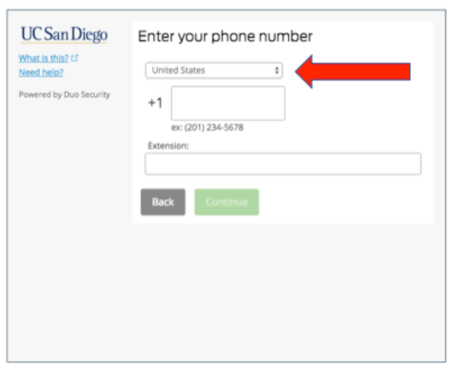 screen shot of where to enter your phone number