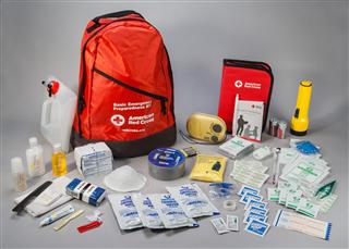 Red Cross emergency supplies backpack