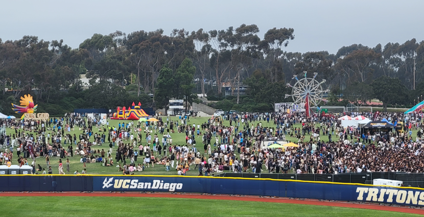 Sun God festival gathering of students in field