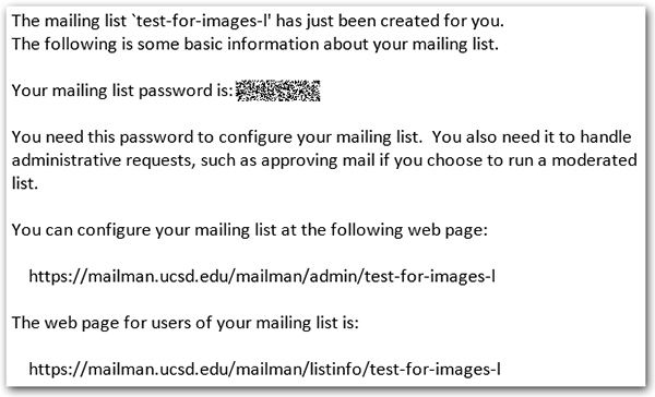 New list confirmation screen shot
