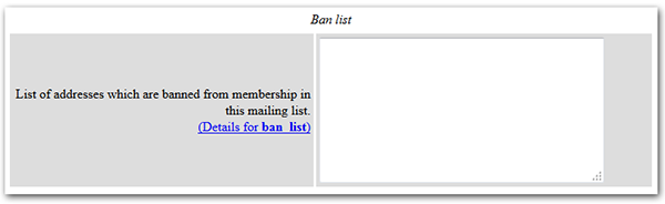 Ban list screenshot