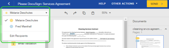 Add field document recipient screenshot