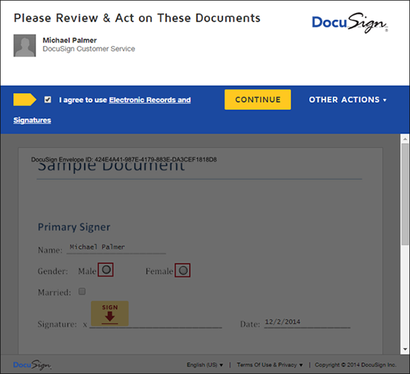 Signature agreement