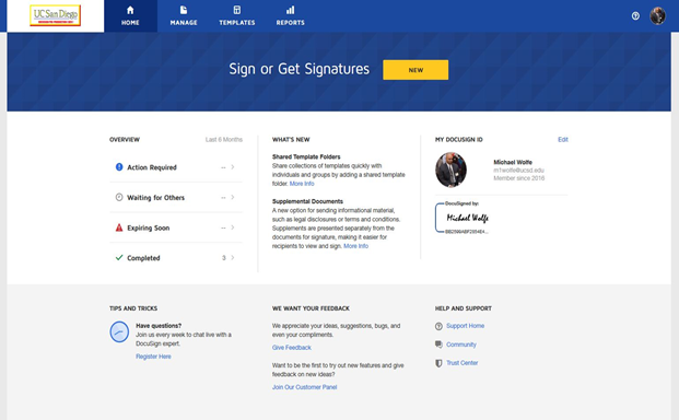 DocuSign interface