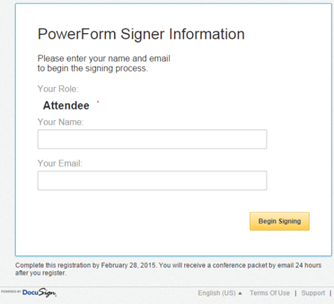 Test powerform signer info screenshot
