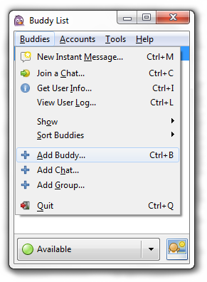 Win Pidgin Add Buddy