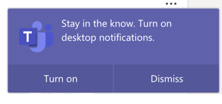 MS Teams - stay in the know popup screenshot