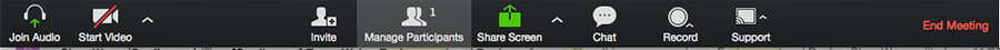 Manage participants screen shot