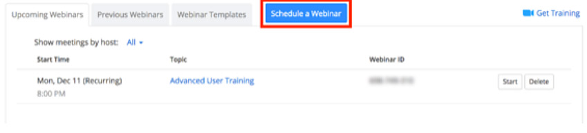 Schedule my Webinar Tab