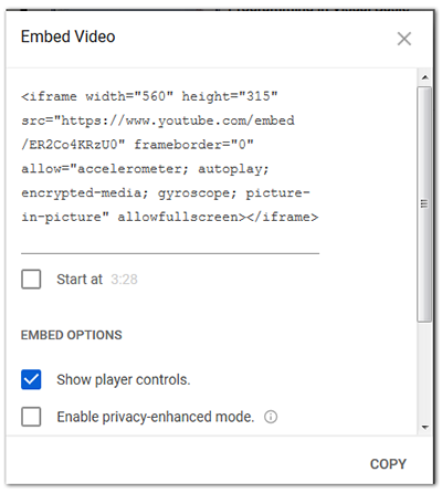 embed code screenshot
