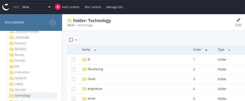 Folder in display order screen shot
