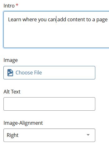 Screenshot of an internal image field