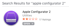 Apple Configurator 2 as shown in the Apple App Store