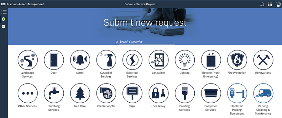 service portal homepage screenshot