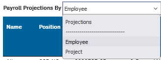 Example: Select Payroll Projections by Employee or Project
